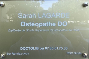 Sarah Lagarde Pontoise, Ostéopathie